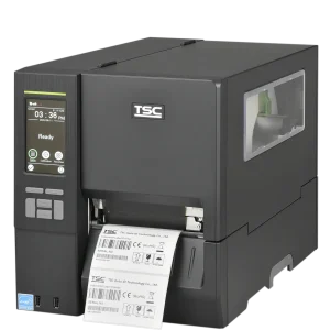 Stampante industriale TSC MH241, stampa termica diretta e a trasferimento a 300 dpi, velocità fino a 305 mm/s, display touch LCD, connettività USB, Ethernet, RS-232; Wi-Fi pronta.