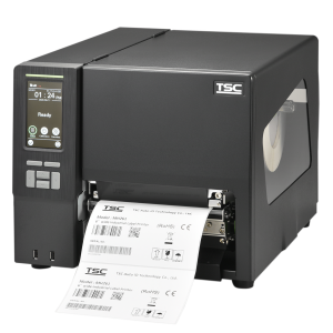 Stampante industriale TSC MH261T da 6", stampa termica diretta e a trasferimento, 200 dpi a 10 ips, display touch, connettività USB/Ethernet/RS-232/GPIO.