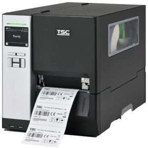 Stampante industriale TSC MH340 300 dpi (serie MH): stampa termica diretta e a trasferimento, velocità fino a 305 mm/s, display LCD a colori, USB, RS-232, Ethernet.