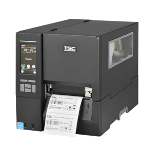 Stampante industriale TSC MH341T, stampa termica diretta e a trasferimento a 300 dpi, velocità fino a 305 mm/s, display touch LCD, connettività USB, Ethernet, RS-232; Wi-Fi pronta.